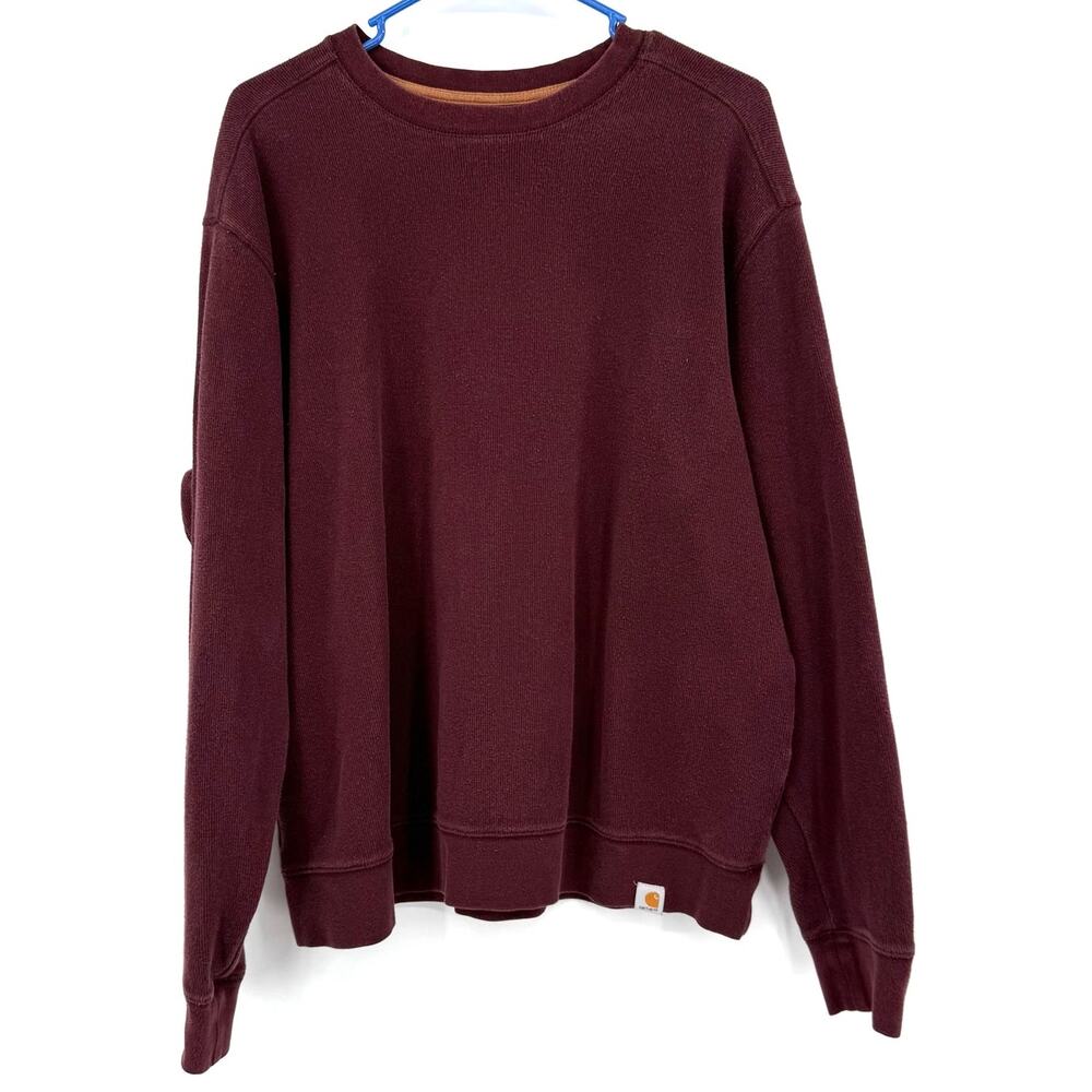 Carhartt Size Large Relaxed Fit Long Sleeve Top Shirt‎ Burgundy Maroon Color
